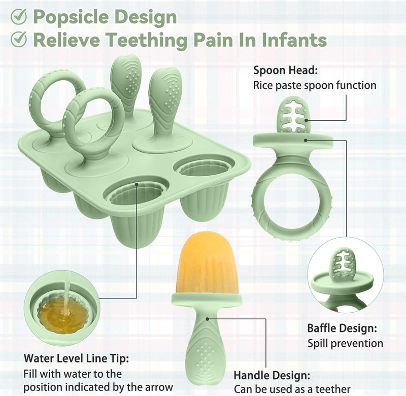 mislili Silicone Toddlers Popsicle Molds with Sticks, Mini Popsicles Molds for Baby Breastmilk Popsicle Molds for Teething Relief, Frozen Treats Maker Popsicle Maker Ice Pop Mold for Babies Kids - Image 4