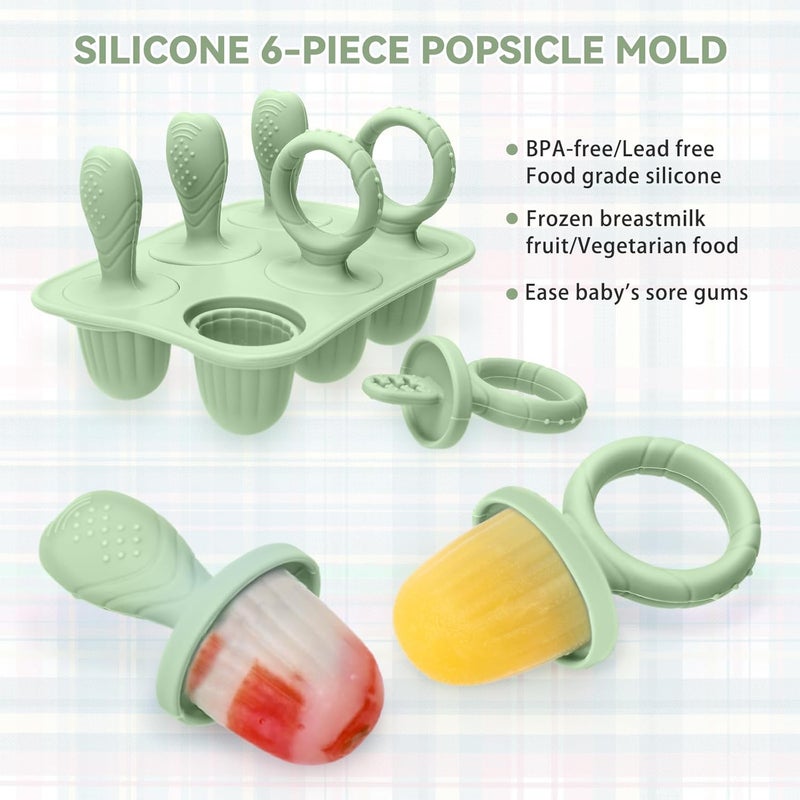 mislili Silicone Toddlers Popsicle Molds with Sticks, Mini Popsicles Molds for Baby Breastmilk Popsicle Molds for Teething Relief, Frozen Treats Maker Popsicle Maker Ice Pop Mold for Babies Kids - Image 3
