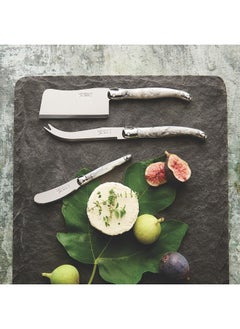 Jean Dubost Jean Dubost Laguiole 4-Piece Cheese Knives Set in Slide-Top Box, Ivory Handles - Rust-Resistant Stainless Steel - Made in France  - Image 5