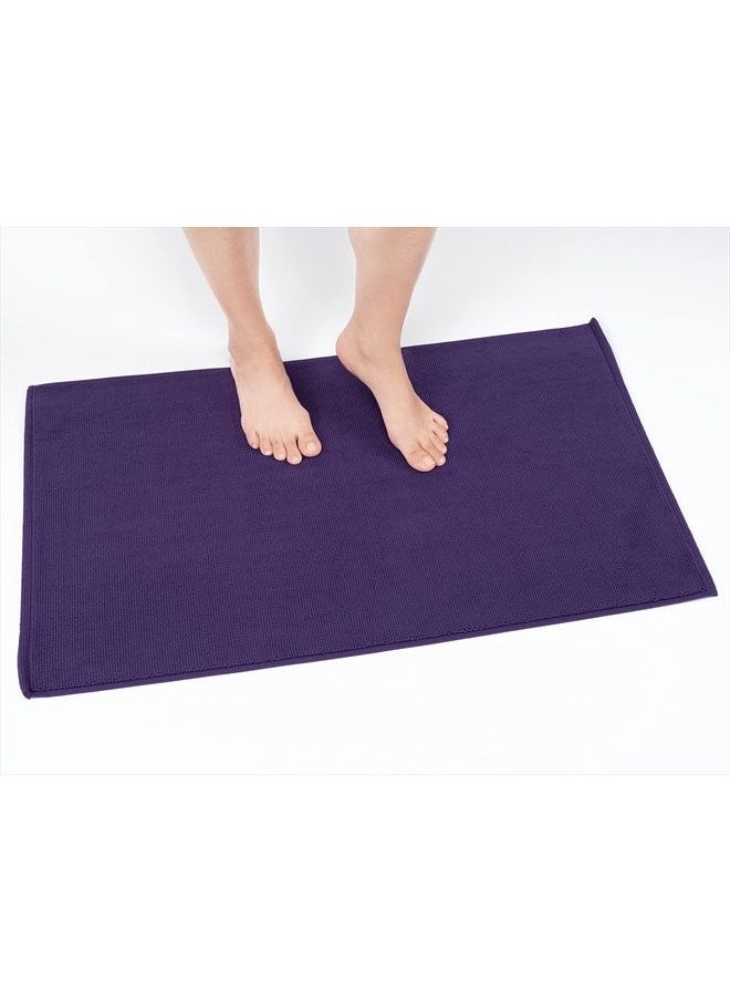 Cotton Paradise Bath Rug for Bathroom, 20x34 inch 100% Cotton Non Slip Bath Mat Rug, Soft Absorbent Machine Washable, Purple Bath Rug  - Image 1
