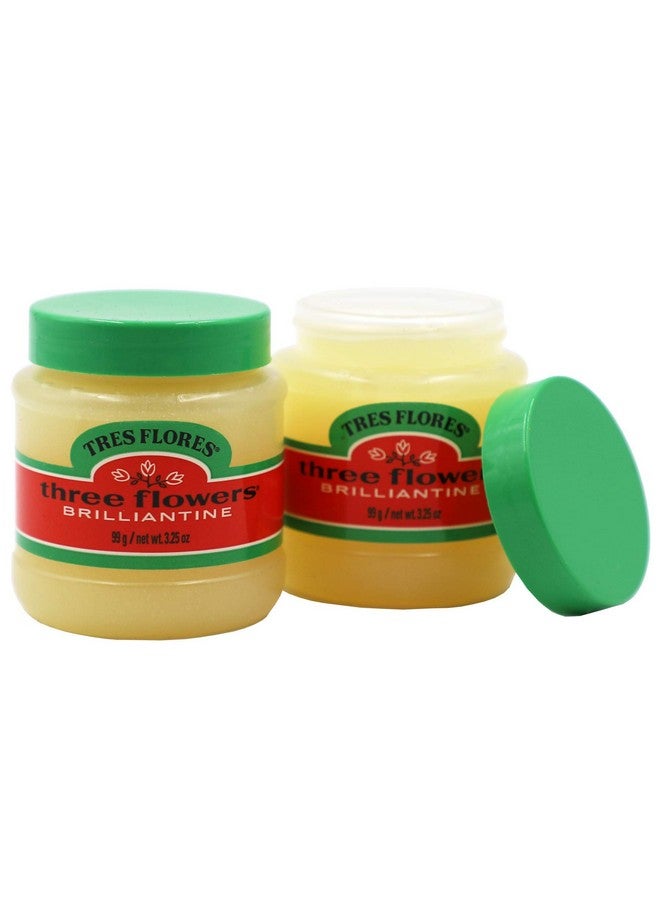 ثري فلاورز منتج تصفيف الشعر للرجال من Solid Brilliantine، عبوتان من برطمانات سعة 3.25 أونصة - Image 1