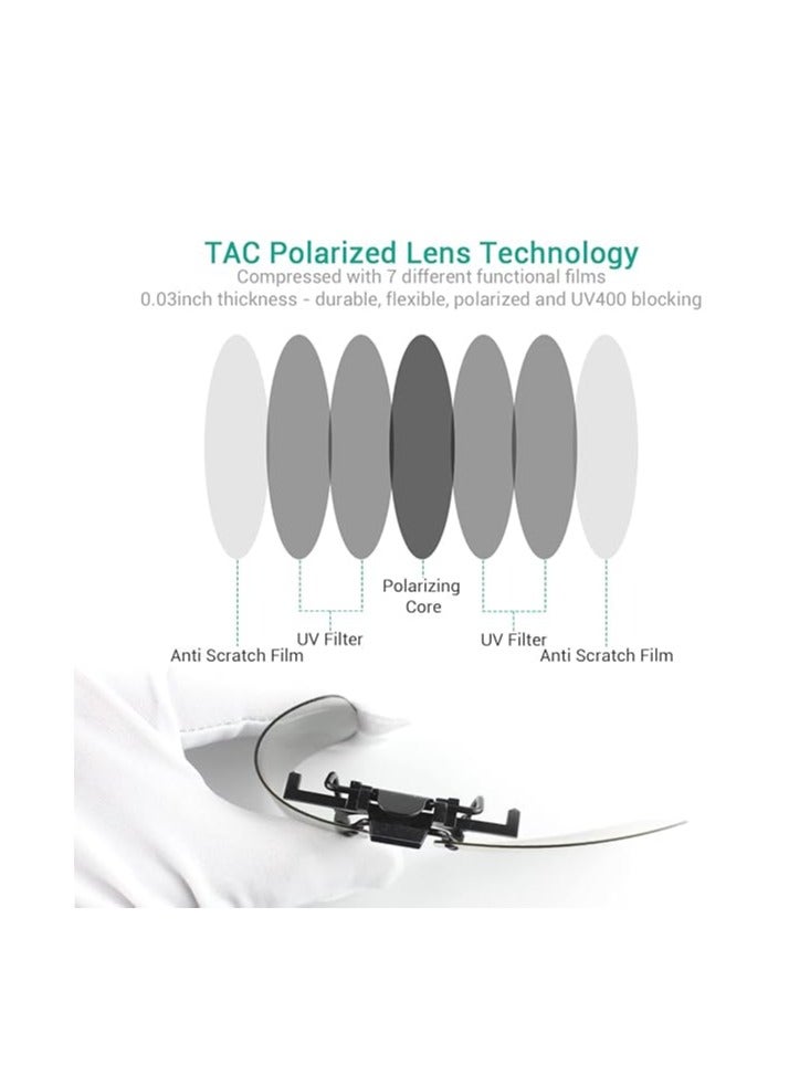 Polarized Unisex Clip on Flip up Sunglasses over Prescription and Reading Glasses Frames - Image 2
