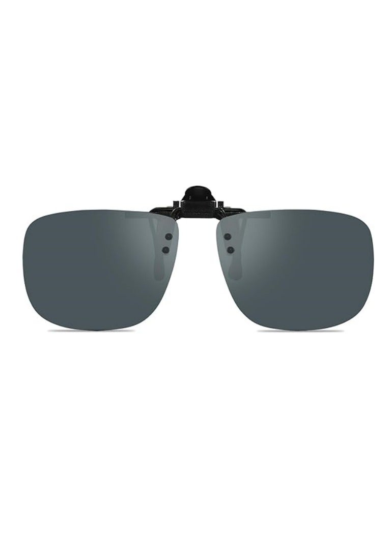 Polarized Unisex Clip on Flip up Sunglasses over Prescription and Reading Glasses Frames - Image 1