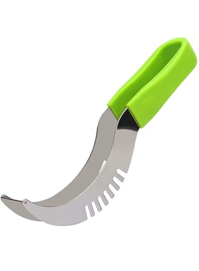 Stainless Steel Watermelon Slicer Non-slip Plastic Wrap Handle Melon Cutter Not Hurt Hands Kitchen Gadget Fruit Cutting Tool - Image 3
