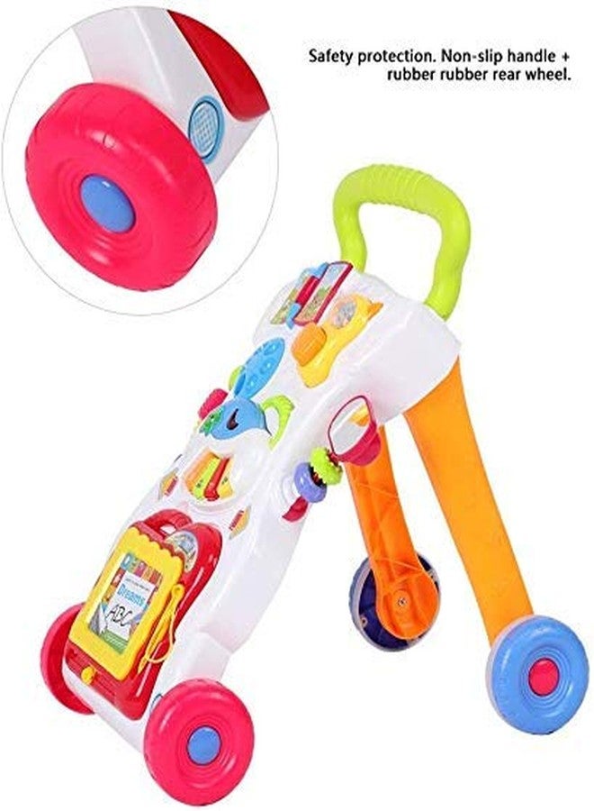 Mixen Baby Walker with Music 4 Wheels Drawing Board & Lights/Musical Activity Fun Skill Development Walk for Children Safe Early Education Walking Practice (Multi-Color) - Image 5