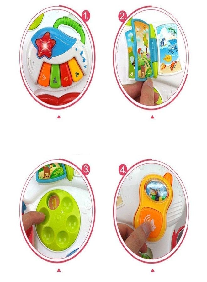 Mixen Baby Walker with Music 4 Wheels Drawing Board & Lights/Musical Activity Fun Skill Development Walk for Children Safe Early Education Walking Practice (Multi-Color) - Image 4
