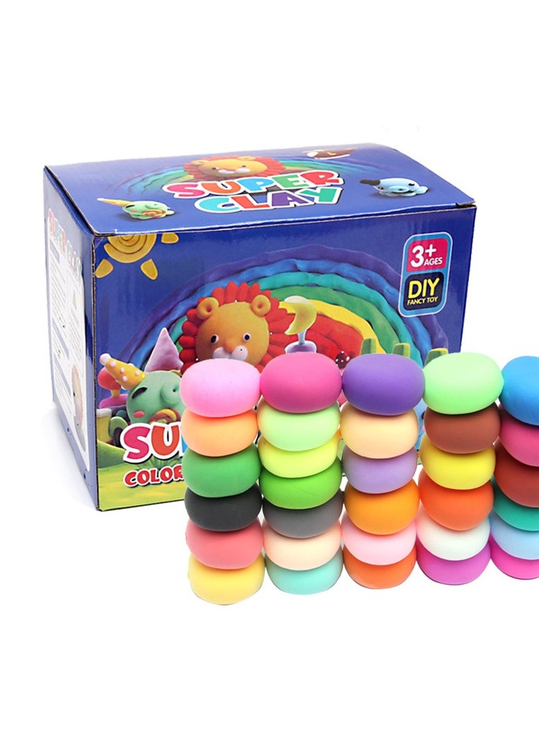 NIBEMINENT - 36 Colors DIY Plasticine for Kids Education,Non-Toxic Moulding Clay Gifts for Kids， Super Light Modelling Clay Interactive Toy - Image 1