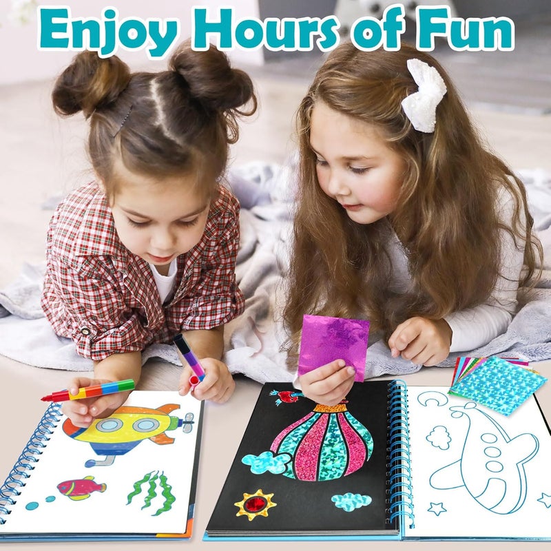 FUNNYB&G Foil Art Kit - Foil Crafts for Kids, Toys for Boys 4-10 Years Old, No Mess Travel Essentials, Kids Toys, Boys Gift, Birthday Gift, Coloring Books for Kids - Image 5