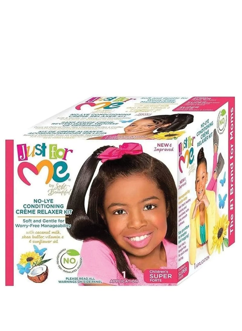 Just for Me No Lye Conditioning Cream Relaxer Kit-Super