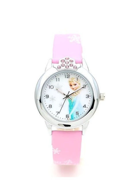 Chirstmas Gift Frozen Elsa and Anna Watch for Children Girls-Pink