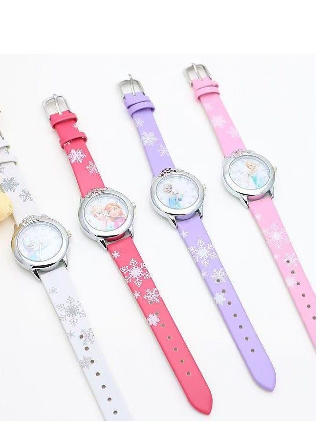 Chirstmas Gift Frozen Elsa and Anna Watch for Children Girls-Pink - Image 4