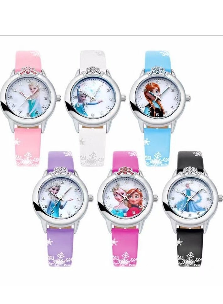 Chirstmas Gift Frozen Elsa and Anna Watch for Children Girls-Pink - Image 5