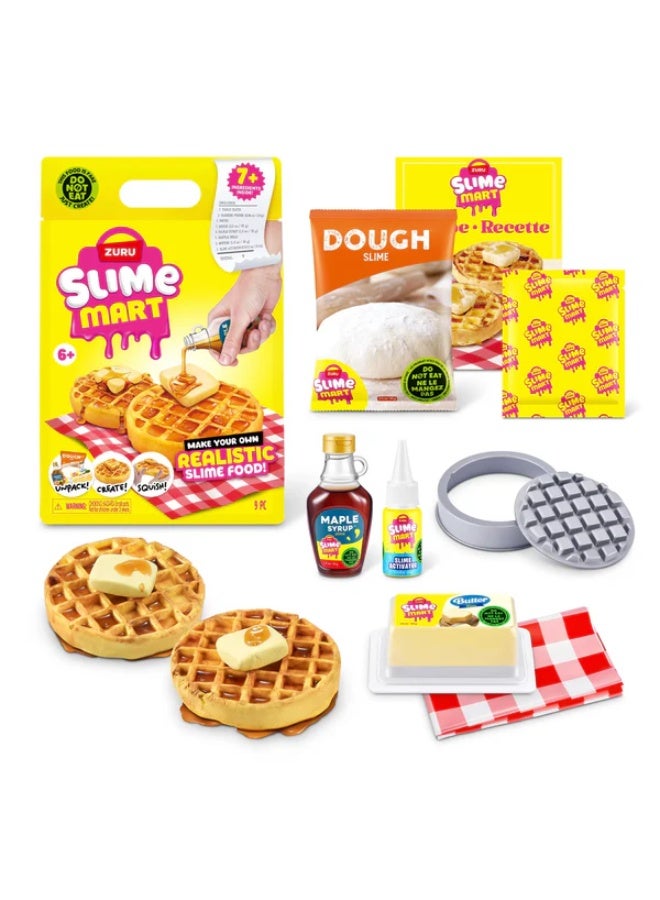 ZURU Slime Mart DIY Waffle Making Kit, Creative Food Slime Set with Mixing Tools, Ages 6+, Yellow Shopping Bag Box - Image 2