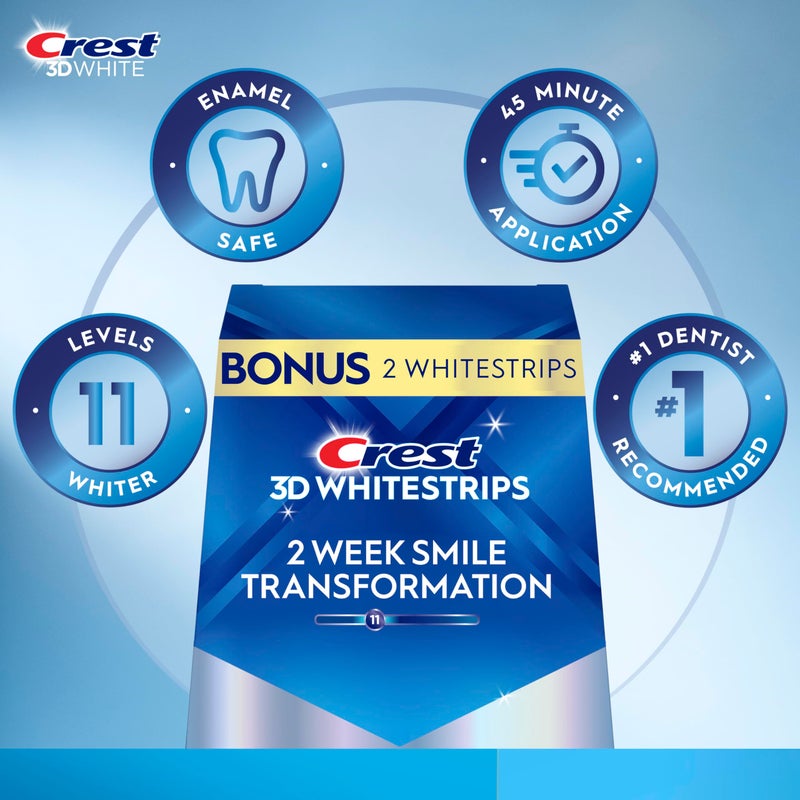 Crest 3D Whitestrips Glamorous White, 3D White, Teeth Whitening Strip Kit, 32 Strips (16 Count Pack) - Crest Teeth Whitening Strips, Teeth Whitening Kit - Packaging May Vary - Image 3