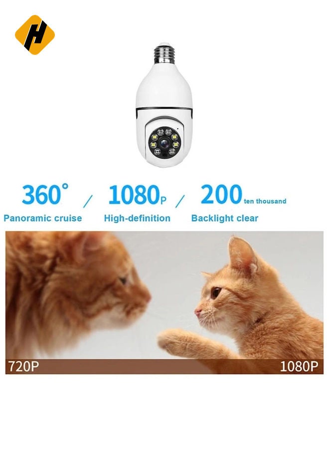 HuHa Bulb Camera 1080P Night Vision IP Camera, PTZ Camera 4X Digital Zoom Monitor Home Security System WiFi Camera Full Color  - Image 4