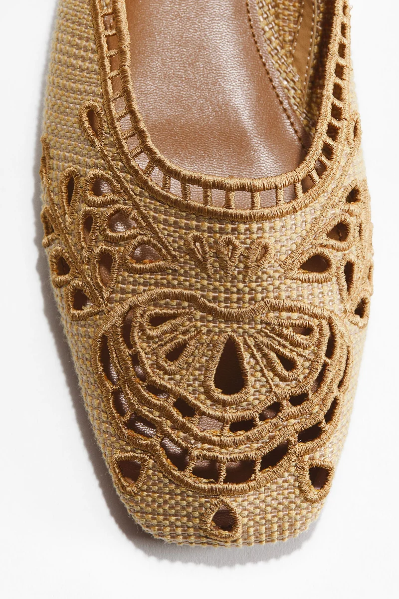 H&M  Broderie anglaise slingbacks for Women | Best Price UAE