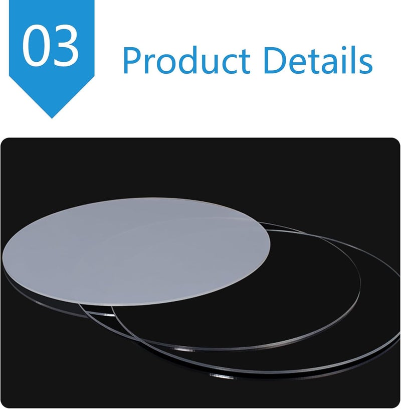 Trophy Base Acrylic Panel Display Block Round, Suitable for Signage, Thickness 1mm(Diameter:17cm) - Image 4