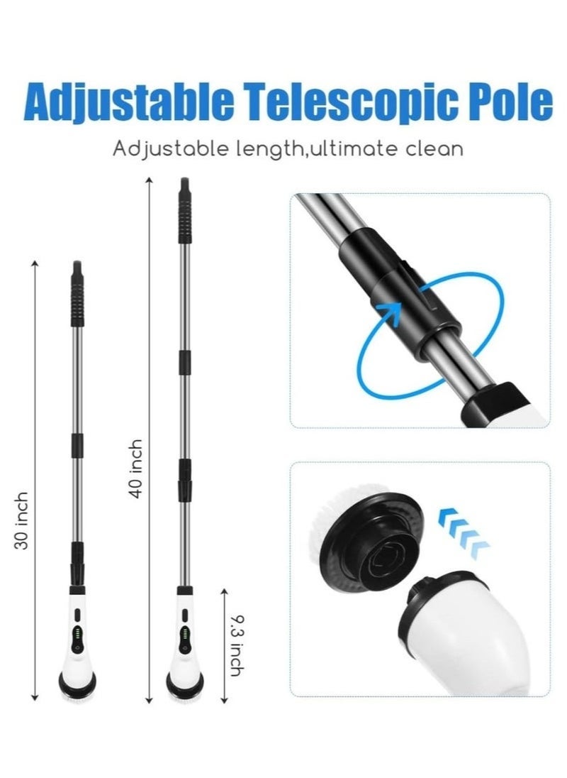ELTRAZONE 9-in-1 Electric Spin Scrubber – Cordless Power Cleaning Brush with 9 Replaceable Brush Heads  54-Inch Adjustable Extension Arm | High-Torque Bathroom Scrubber for Tile, Tub, Floor, Shower  Kitchen | Rechargeable, Lightweight  Waterproof - Image 4