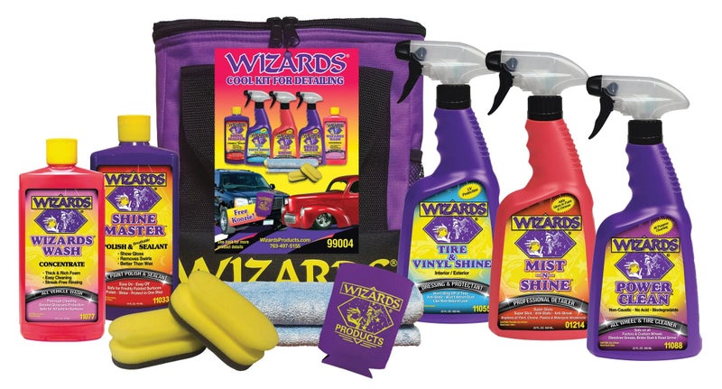 Wizards Car Detailing Kit  Premium and Comprehensive Car Cleaning Kit  7 Piece Car Detail Kit with Mist n Shine Tire and Vinyl Shine Wash Shine Master  Great Car Cleaning Gift Set