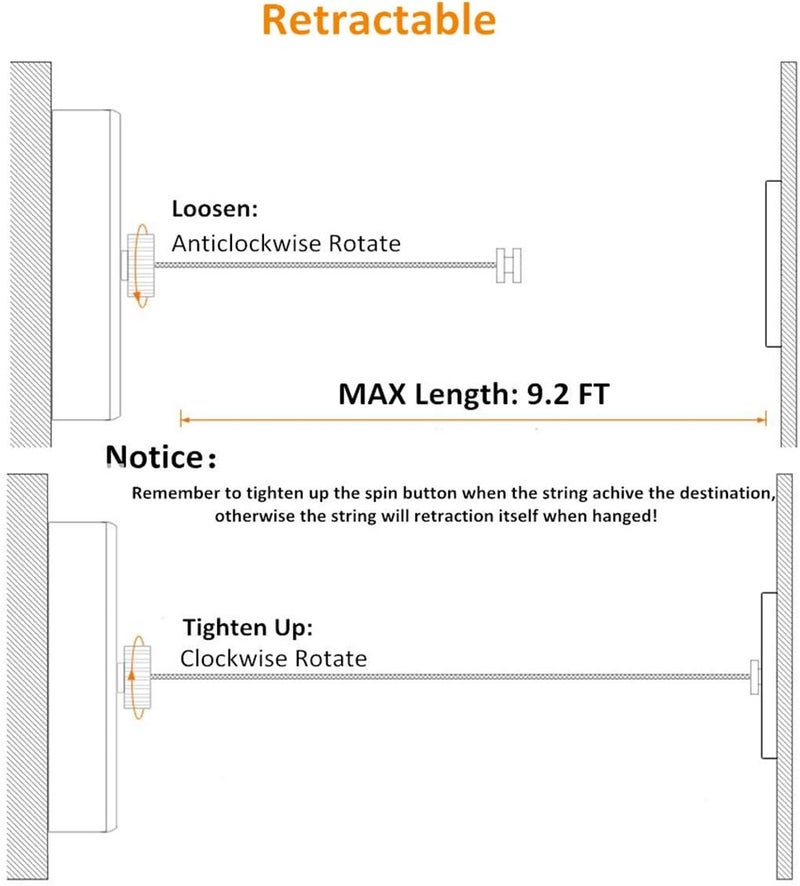 JOOM Retractable Clothesline Stainless Steel Heavy Duty 9Feet(MAX) for Hanging Drying in Bathroom Laundry Hotels, Chrome Finish,Round Style (Brushed Antique Brass) - Image 5