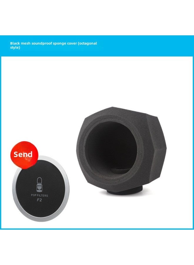 غطاء إسفنجي لميكروفون البث المباشر F2 - يمتص الصوت ويقلل الضوضاء، مضاد للرياح، مناسب للميكروفون الديناميكي والمكثف، يمنع انفجار الصوت - Image 1