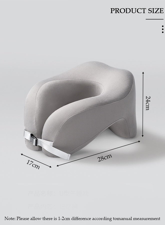 DUNISO 2-in-1 Travel Pillow U-Shape Neck & Head Memory Foam Support Pillow Napping Pillow Relax Arms Ergonomic Memory Foam Neck Pillow for Airplane, Car, Train, Bus and Home Use - Image 3