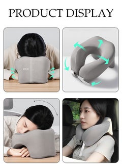 DUNISO 2-in-1 Travel Pillow U-Shape Neck & Head Memory Foam Support Pillow Napping Pillow Relax Arms Ergonomic Memory Foam Neck Pillow for Airplane, Car, Train, Bus and Home Use  - Image 2