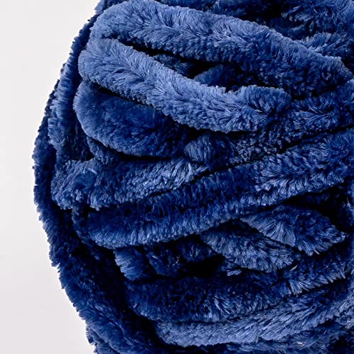 Crafted By Catherine Luxe Velvet Solid Yarn - 2 Pack (300 g / 10.5 oz, 98 Yards Each Skein), Royal Blue, Gauge 6 Super Bulky - Image 2