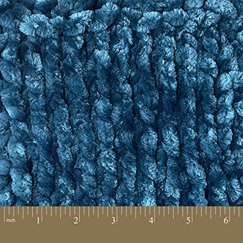 Crafted By Catherine Luxe Velvet Solid Yarn - 2 Pack (300 g / 10.5 oz, 98 Yards Each Skein), Royal Blue, Gauge 6 Super Bulky - Image 3
