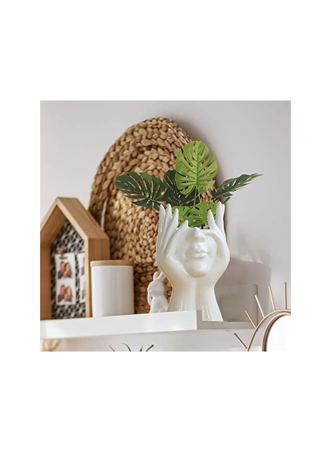 The Bros Human Face Art Ceramic Vase, Dry Flower Arrangement Vase for Decorative, Modern Sculpture White Planter Pot,Table Centerpieces Wedding Office Kitchen Home Decor - Image 5