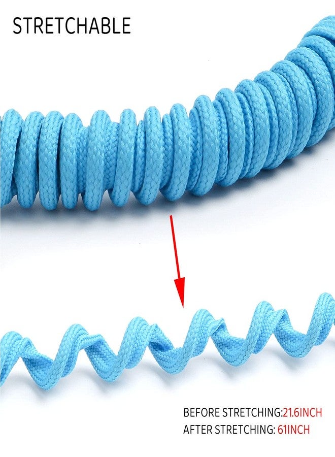 SPENCER 2 Pack Kayak Paddle Leash - Kayak Rod Leash Safety Tool Paddle Lanyard Rope Kayak Accessories Stretchable Coiled Lanyard Leash for Kayak and SUP Paddles, Fishing Poles Rods (Yellow) - Image 3