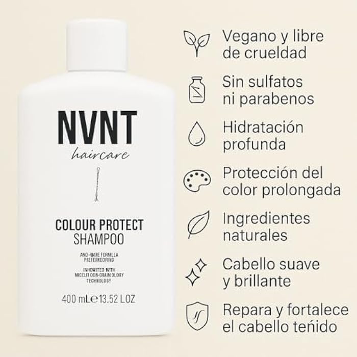 NVNT Haircare Color Protect Shampoo, Sulfate-Free, Anti-Fade Formula with Micellar Technology, 13.52 Fl Oz - Image 4