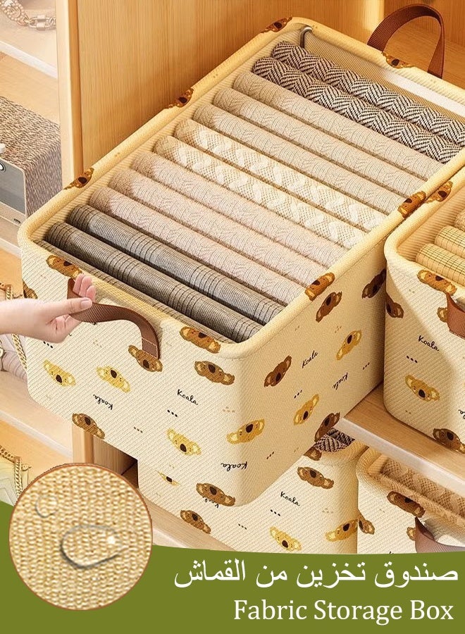 Storage Box, Large Capacity Wardrobe Clothes Organizer,Foldable Fabric Storage Box with Handles ,Multifunctional Underwear Socks Storage Box,Dustproof Drawer Organizers Box, Wardrobe Clothes Organizers Bins,Stackable Organizing Bins for Clothes, Jeans,Toys, Books,Perfect for Closets and Shelves - Image 1