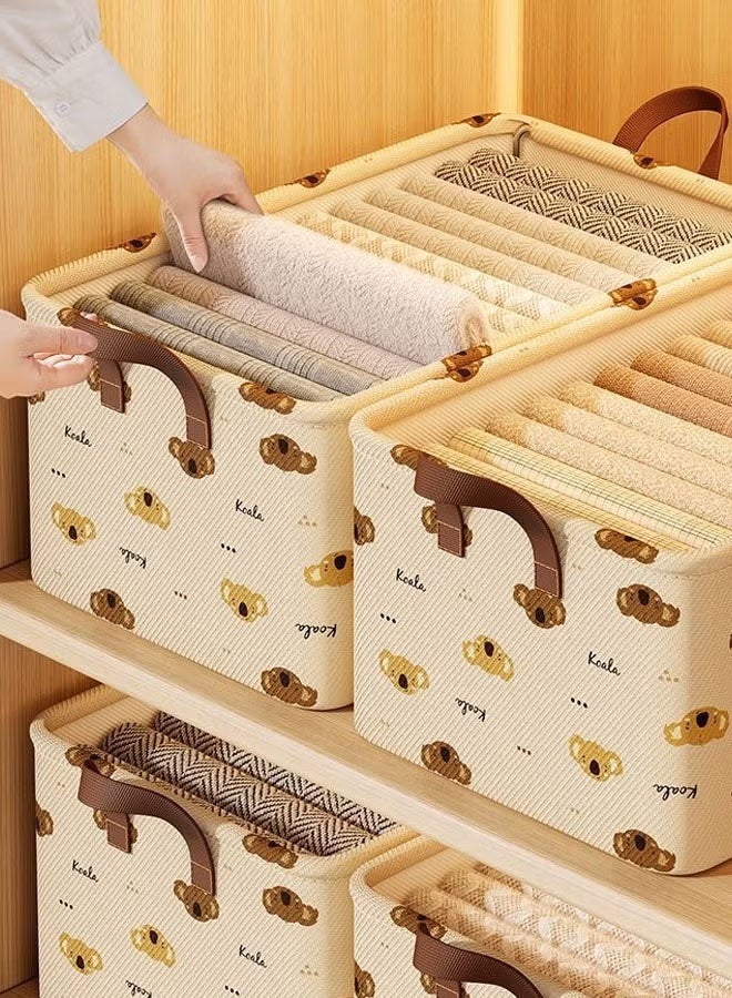 Storage Box, Large Capacity Wardrobe Clothes Organizer,Foldable Fabric Storage Box with Handles ,Multifunctional Underwear Socks Storage Box,Dustproof Drawer Organizers Box, Wardrobe Clothes Organizers Bins,Stackable Organizing Bins for Clothes, Jeans,Toys, Books,Perfect for Closets and Shelves - Image 4