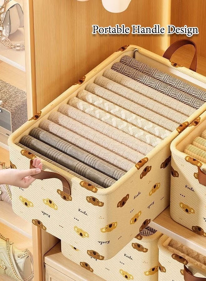 Storage Box, Large Capacity Wardrobe Clothes Organizer,Foldable Fabric Storage Box with Handles ,Multifunctional Underwear Socks Storage Box,Dustproof Drawer Organizers Box, Wardrobe Clothes Organizers Bins,Stackable Organizing Bins for Clothes, Jeans,Toys, Books,Perfect for Closets and Shelves - Image 5