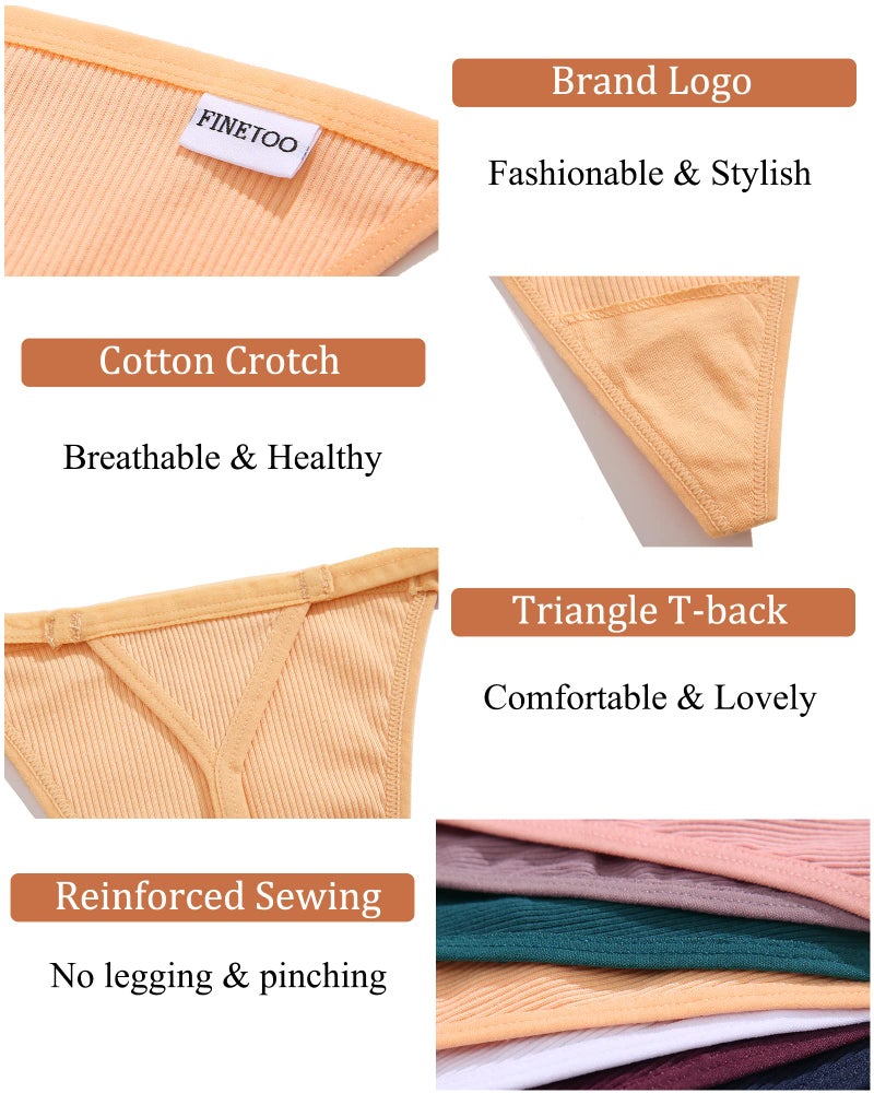 FINETOO 10 Pack Adjustable G String Thongs for Women Sexy Underwear Low Rise Womens Thong Breathable Cotton Panties S-XL - Image 5