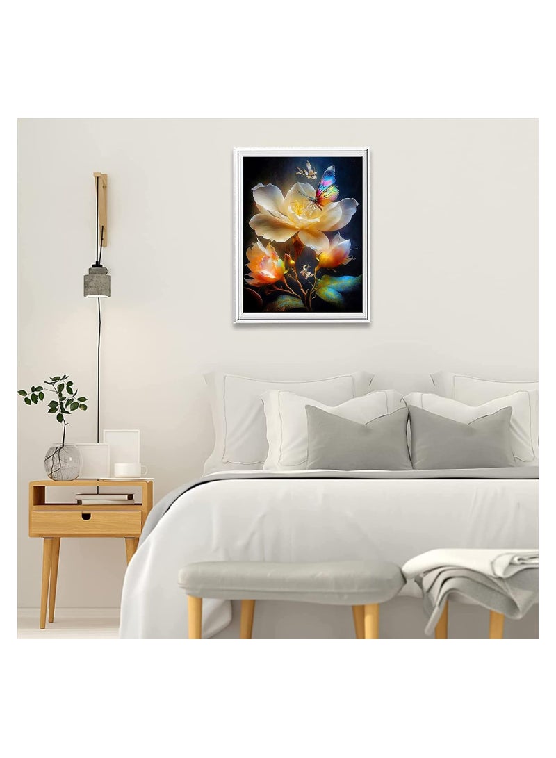 KASTWAVE 5D Diamond Painting Butterfly, DIY Full Drill Diamond Art Painting for Adults, Paint by Number Kits, Full Drill Crystal Rhinestone Painting Pictures for Home Wall Decor 11.8x15.7 inch - Image 2