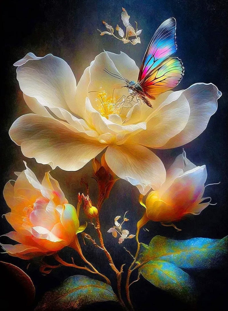 KASTWAVE 5D Diamond Painting Butterfly, DIY Full Drill Diamond Art Painting for Adults, Paint by Number Kits, Full Drill Crystal Rhinestone Painting Pictures for Home Wall Decor 11.8x15.7 inch - Image 1