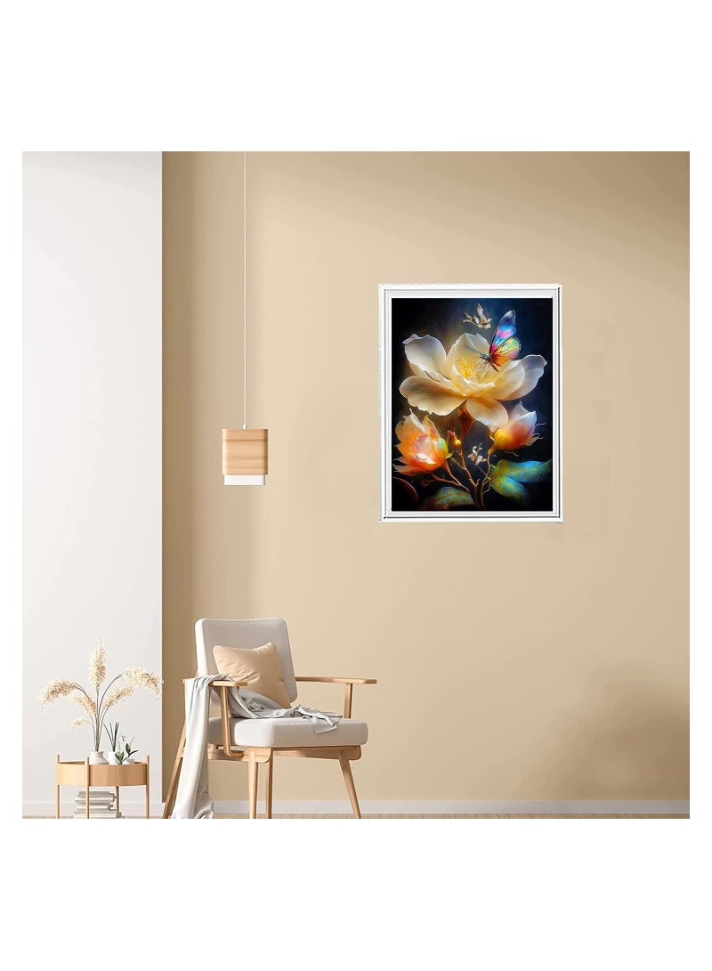 KASTWAVE 5D Diamond Painting Butterfly, DIY Full Drill Diamond Art Painting for Adults, Paint by Number Kits, Full Drill Crystal Rhinestone Painting Pictures for Home Wall Decor 11.8x15.7 inch - Image 3