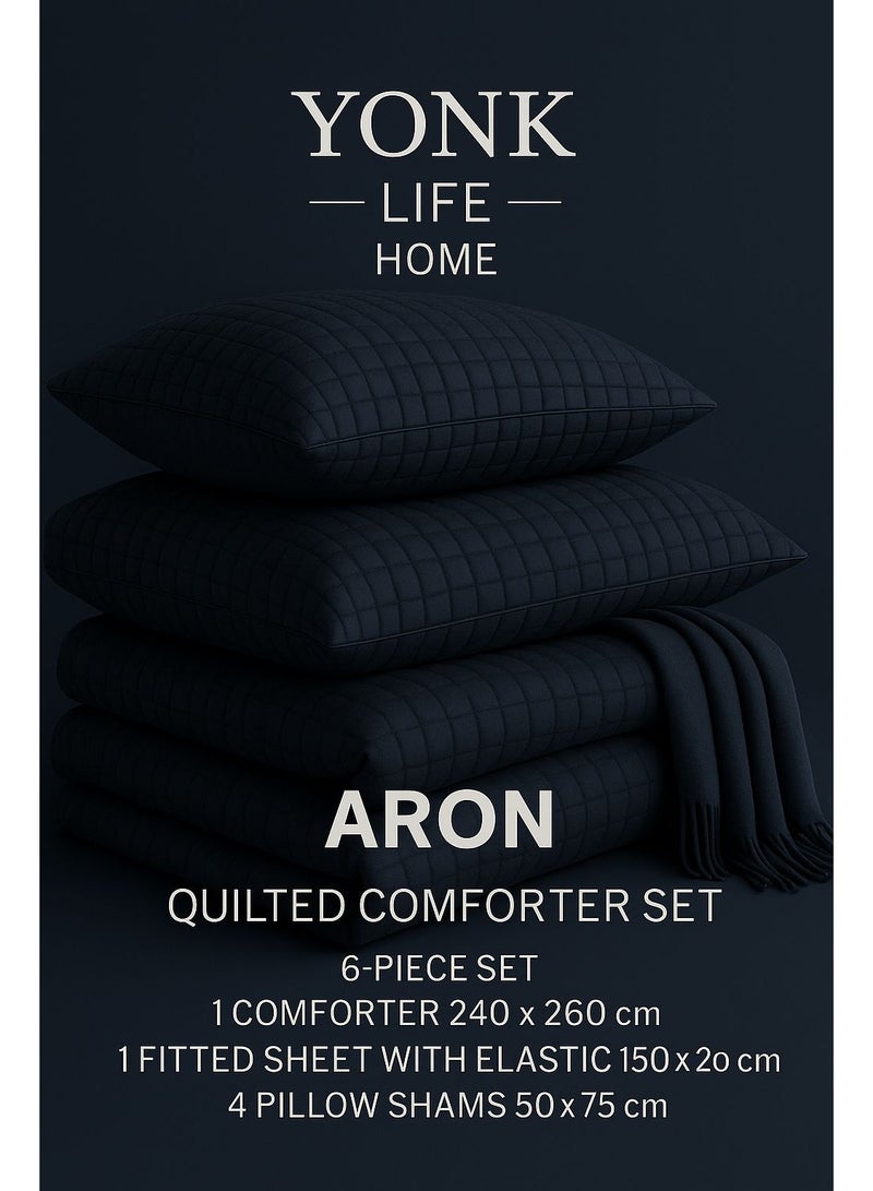 YONK ARON – 6-Piece Quilted Comforter Set Size: King – 230 × 250 cm - Image 3