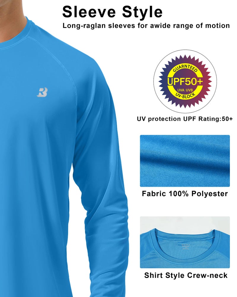 Roadbox Mens UPF 50+ UV Sun Protection Shirts Outdoor Long Sleeve SPF Rash Guard - Image 4