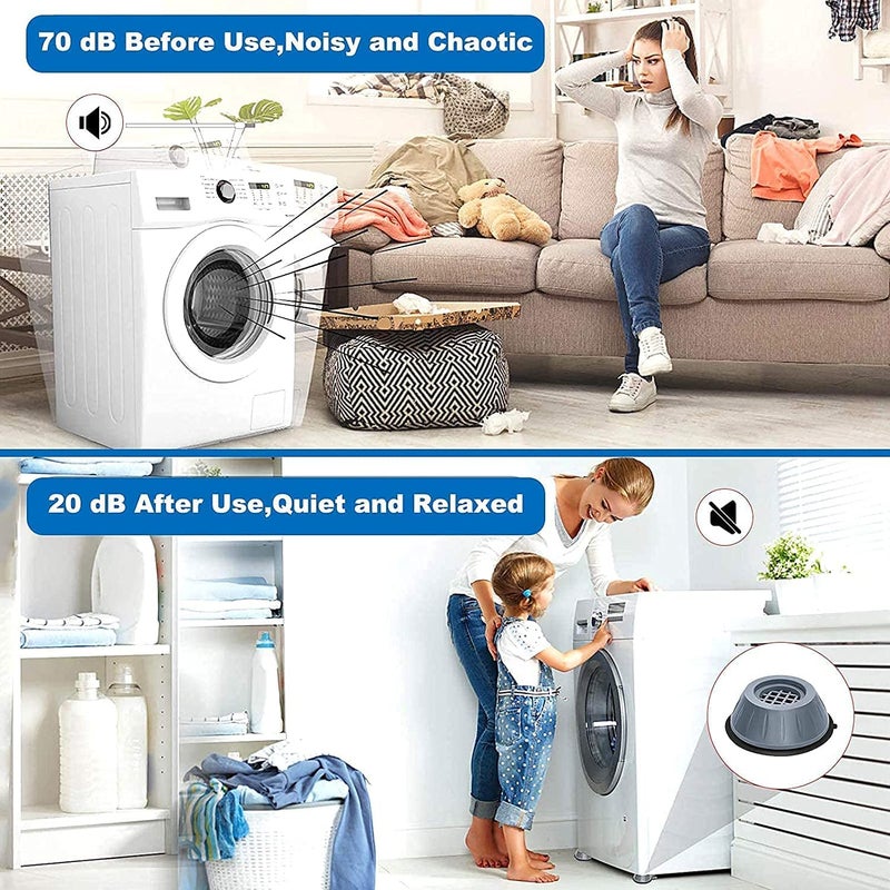 SKY-TOUCH 4pcs Anti Vibration Pads for Washer Dryer Shock and Noise Cancellation, Washing Machine Stand to Prevent Shifting, Shaking Walking for Home - Image 4
