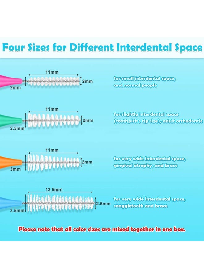 Modacraft 120Pcs Interdental Brush 4 Sizes Braces Brush Toothpicks with Soft Bristles 360° Bendable Floss Heads Dental Brushes Between Teeth Gum Braces Cleaning Kit Oral Tooth Cleaning Tool - Image 3