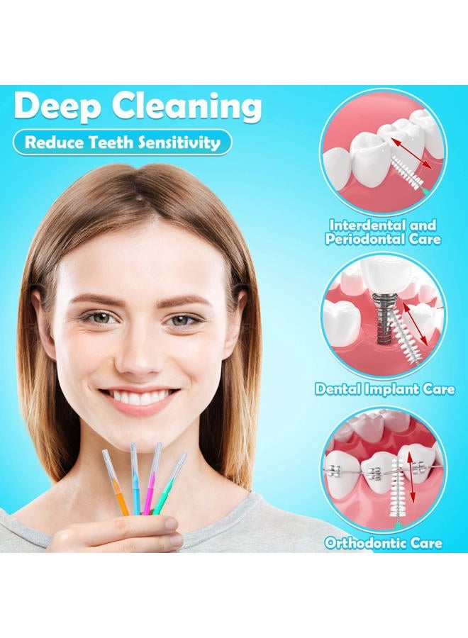 Modacraft 120Pcs Interdental Brush 4 Sizes Braces Brush Toothpicks with Soft Bristles 360° Bendable Floss Heads Dental Brushes Between Teeth Gum Braces Cleaning Kit Oral Tooth Cleaning Tool - Image 5
