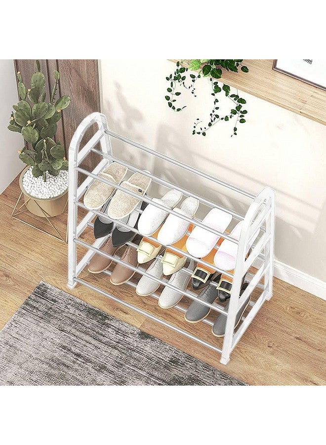 Lukzer 4 Tier Shoe Rack Detachable Open Book Shelf Plastic Storage Holder Organizer Stand for Home Office (A Shape/White/4 Layer/62x27.5x54cm) - Image 5