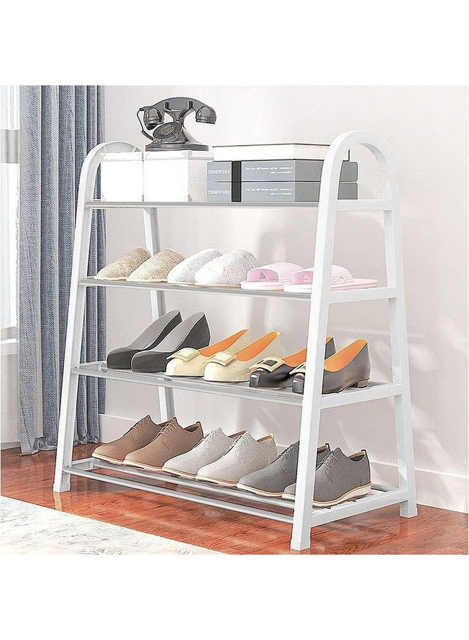 Lukzer 4 Tier Shoe Rack Detachable Open Book Shelf Plastic Storage Holder Organizer Stand for Home Office (A Shape/White/4 Layer/62x27.5x54cm) - Image 2