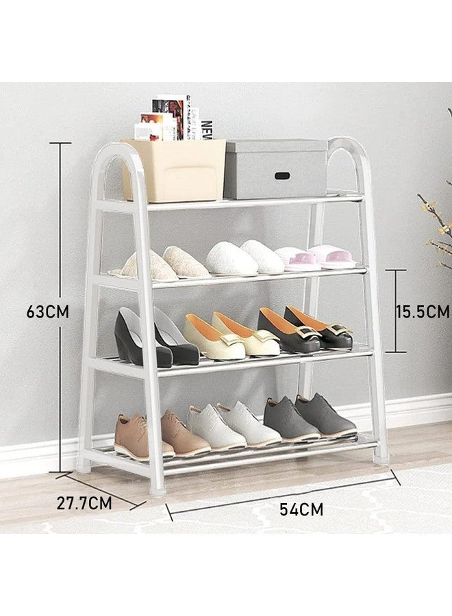 Lukzer 4 Tier Shoe Rack Detachable Open Book Shelf Plastic Storage Holder Organizer Stand for Home Office (A Shape/White/4 Layer/62x27.5x54cm) - Image 4