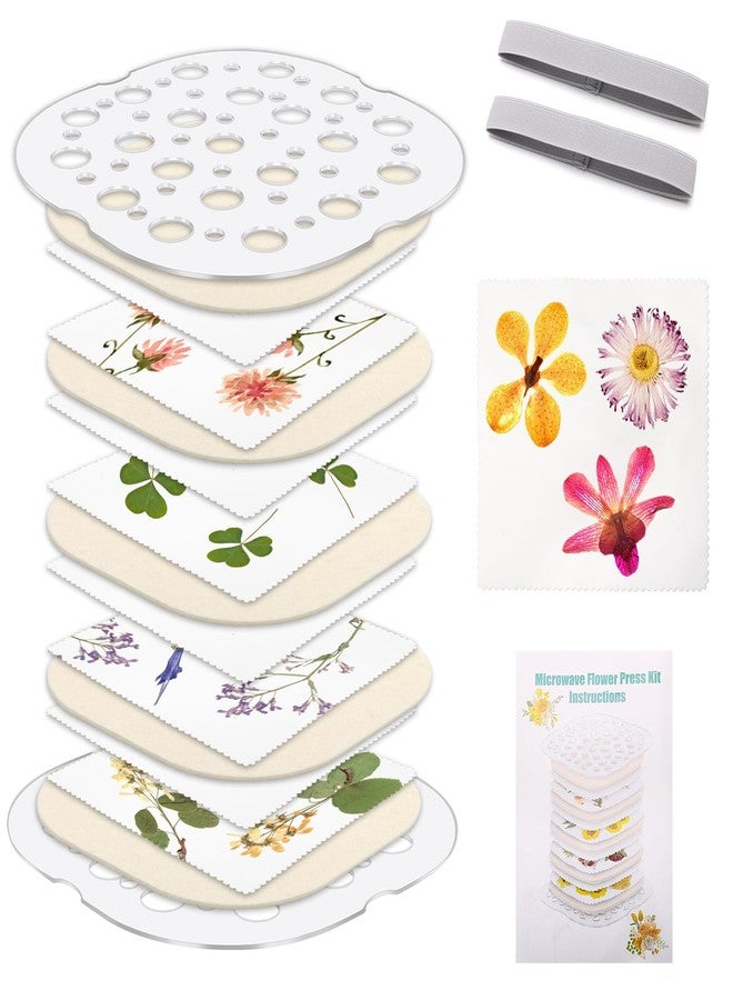 Catcan Microwave Flower Press Kit, 4 Layers Quickly Flower Pressing Kit for Adults to Quickly Making Plant Specimens, Used for DIY Art & Crafts in Nature Plants Flowers(8 x 8 inch) - Image 1