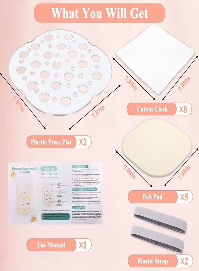 Catcan Microwave Flower Press Kit, 4 Layers Quickly Flower Pressing Kit for Adults to Quickly Making Plant Specimens, Used for DIY Art & Crafts in Nature Plants Flowers(8 x 8 inch) - Image 2