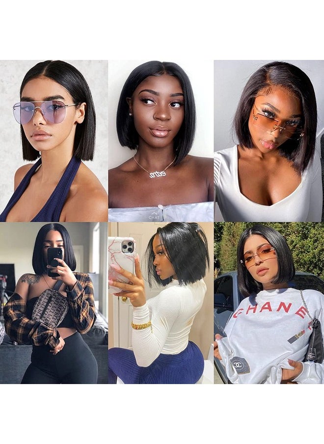 Liang Dian 12 Inch Brazilian Short Human Hair Bundles Natural Color 4 Bundles With Closure Brazilian Virgin Hair 100% Unprocessed Straight Human Hair Bundles(12121212With 12Closure)  - Image 2